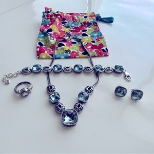 Necklace, bracelet, ring and earrings